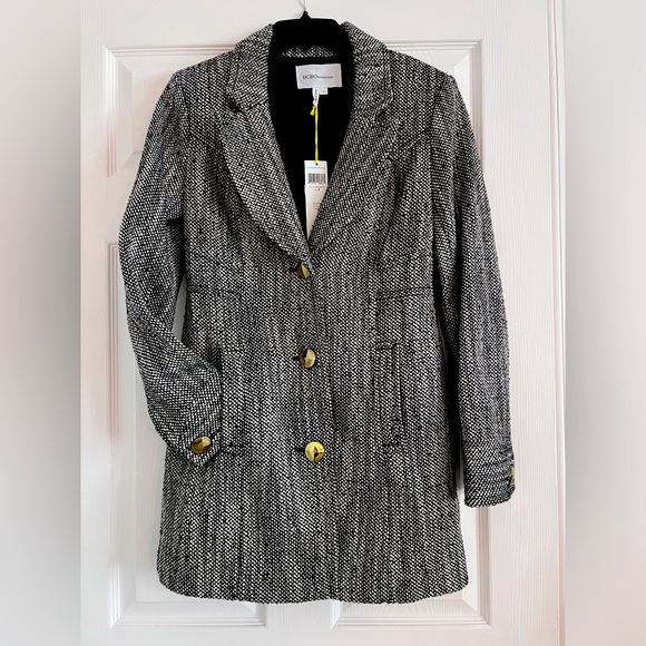 BCBGeneration Tweed Black & White Lined Jacket - Picture 1 of 7